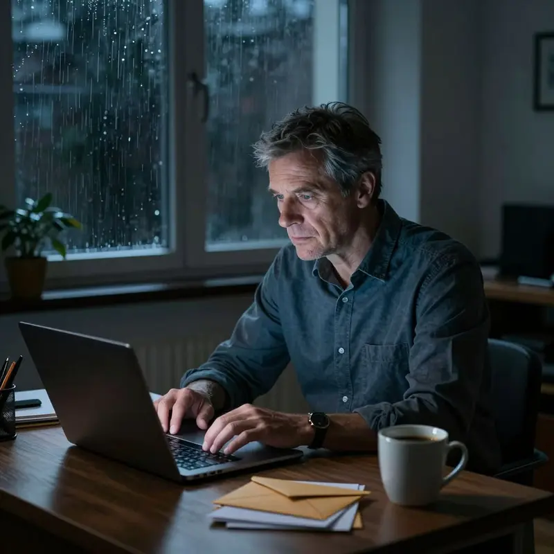 A consultant sits in dim light, uncertain if their emails are actually reaching client inboxes.