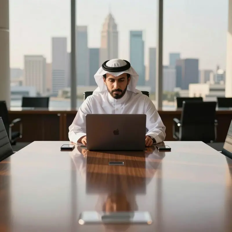 A consultant sits alone at a conference table, planning how to address preparation and insight gaps.