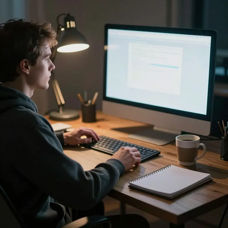 A solo creator pauses at their desk at night, reflecting on where their AI workflow support runs out.