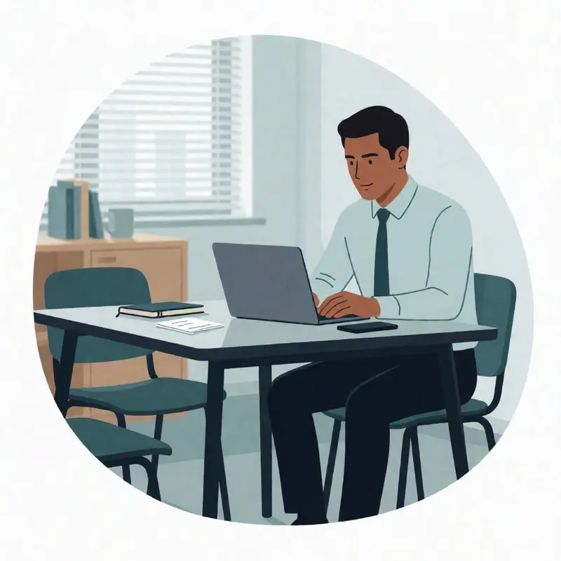 A consultant reviews client contact details before anything is updated.